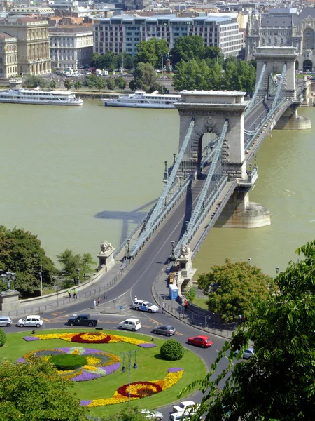 Szechenyi Řetězový most, Budapešť — Stock fotografie