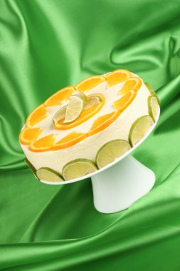 Lime and orange bavarian cream (bavarese) clipart