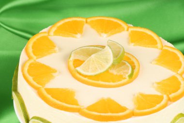 Lime and orange bavarian cream (bavarese) clipart