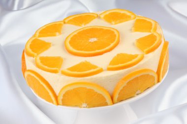 Orange bavarian cream (bavarese) clipart