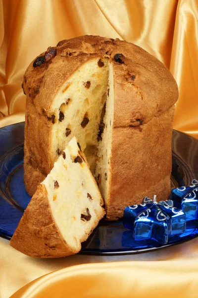 Panettone the italian Christmas cake — Stock Photo, Image