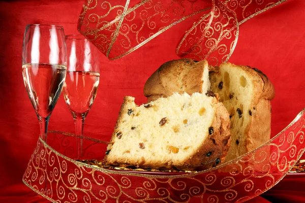 Italian Christmas composition in red — Stock Photo, Image