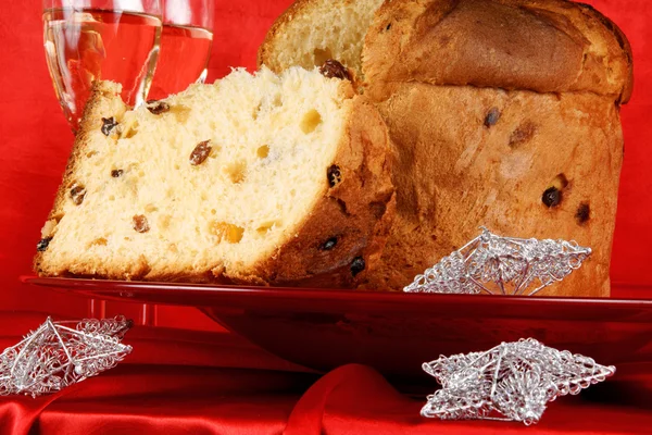 Christmas composition with panettone — Stock Photo, Image
