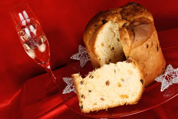Christmas composition with panettone — Stock Photo, Image