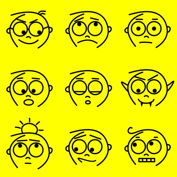 Expressões faciais — Vetor de Stock