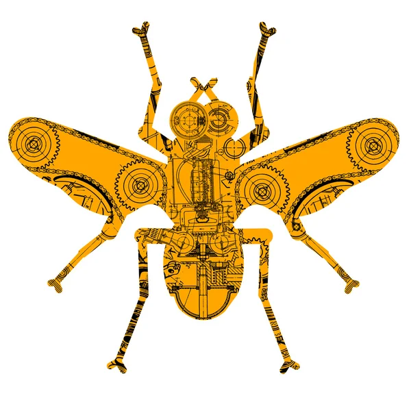 Mechanical insect — Stock Vector