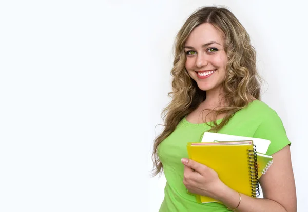 Attractive girl with a notebook — Stock Photo, Image
