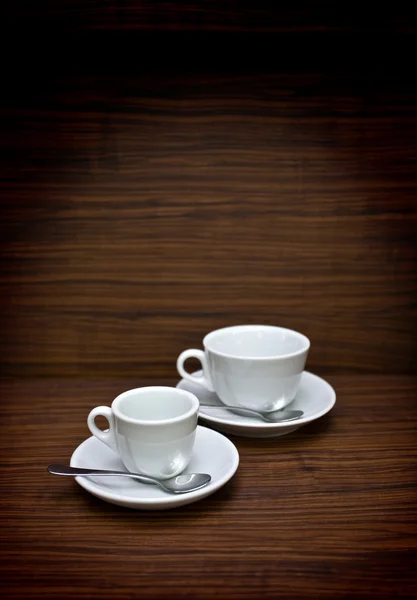Dva bílé pohár — Stock fotografie