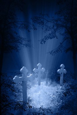 Mystic glow in the cemetery clipart