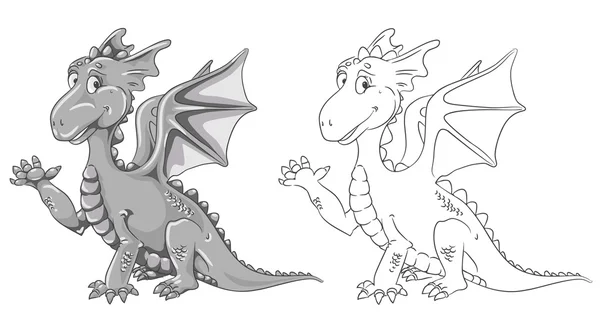 Mignon assis dragon — Image vectorielle
