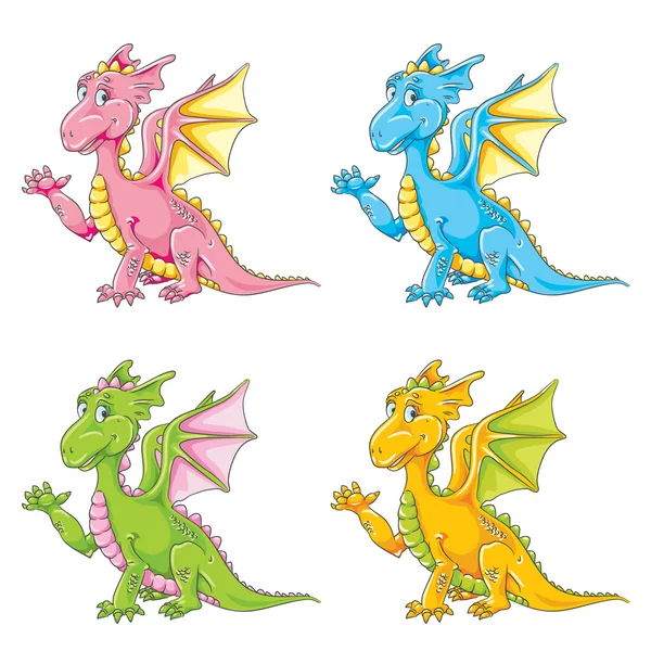 Lindo sentado dragón — Archivo Imágenes Vectoriales