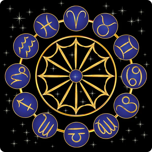 ブルーのゴールド星座のシンボル — ストックベクタ