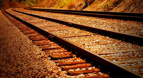 Mainline Railroad Track at Dawn — Stock Photo, Image