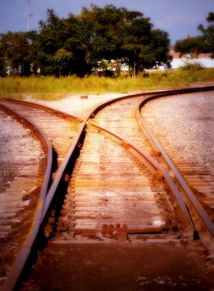 Railyard Track at Dawn — Stock Photo, Image