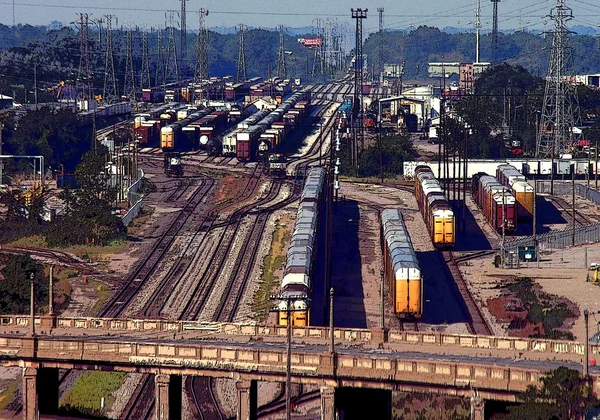 Railroad Traffic Detroit — Stock Photo, Image
