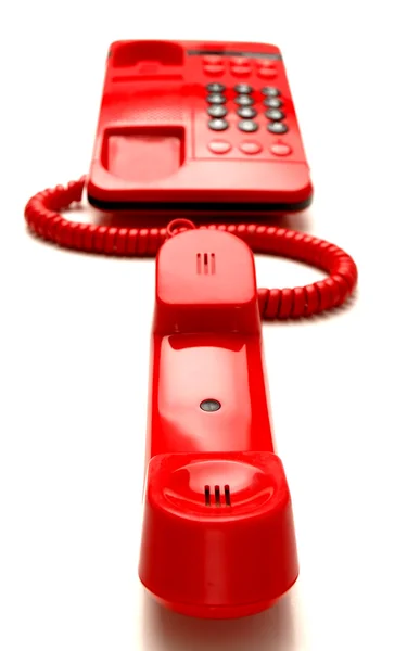 Červená linka telefon — Stock fotografie