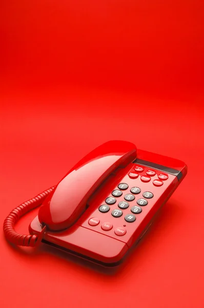 Červená linka telefon — Stock fotografie