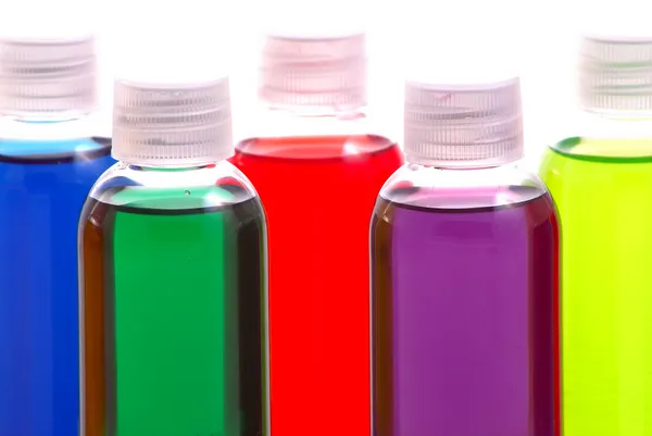 多彩化学样品färgglada kemiska prover — Stockfoto