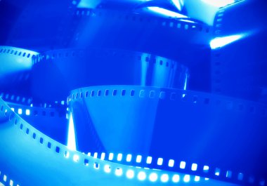 35mm Film Camera in Blue clipart