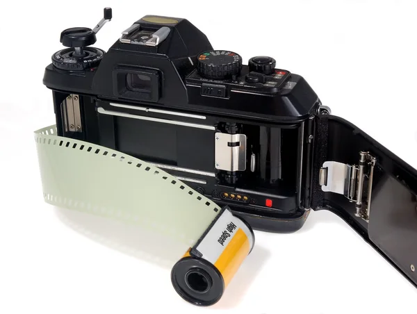 35-мм кинокамера в синем цвете — стоковое фото