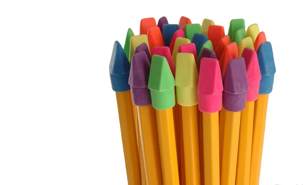 Pencil Eraser Bunch — Stock Photo, Image