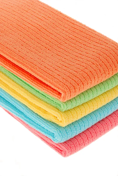 Πολύχρωμο πιάτο πετσέτες — Φωτογραφία Αρχείου
