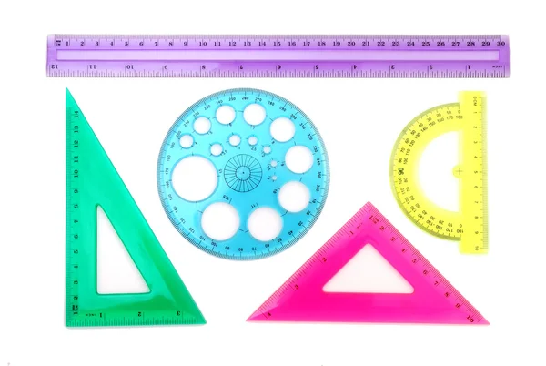 Clear Plastic Ruler and Shapes — Stock Photo, Image