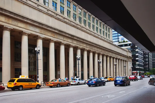 Taxistand am Bahnhof von Chicago — Stockfoto