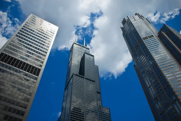 Ουρανοξύστες στο κέντρο της πόλης Σικάγο — Φωτογραφία Αρχείου