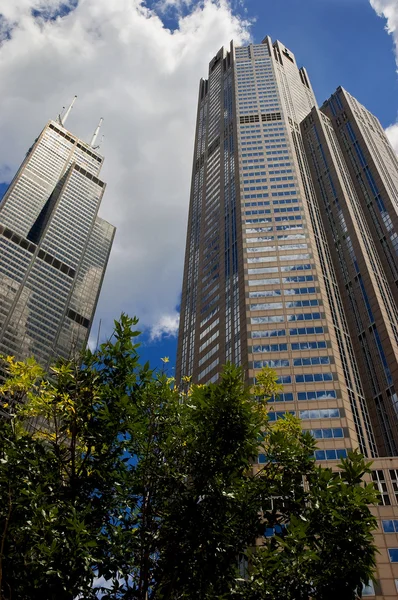 Ουρανοξύστες στο κέντρο της πόλης Σικάγο — Φωτογραφία Αρχείου