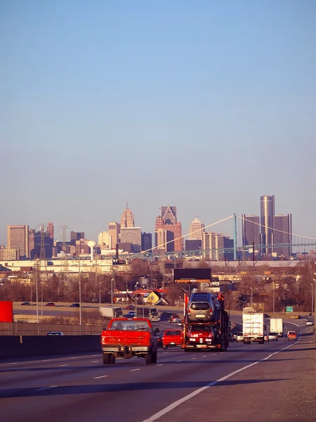 Downtown Detroit Traffic — Stock Photo, Image