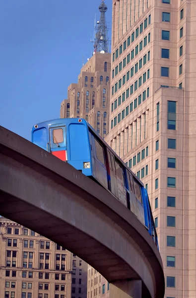 Downtown Detroit Monorail Train — Stock Photo, Image