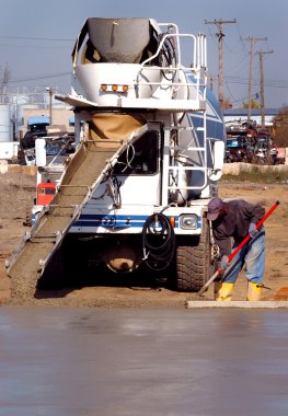 Cement Floor Pour Construction Site clipart