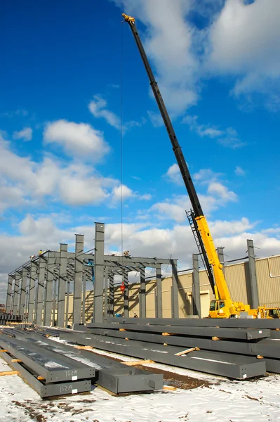 Crane Booms Construction Site — Stock Photo, Image