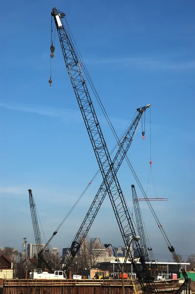 Guindaste Booms Construction Site — Fotografia de Stock