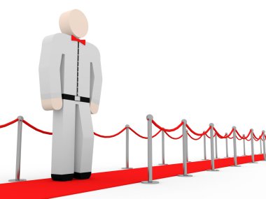 3d Man on white tuxedo at the awards ceremony clipart