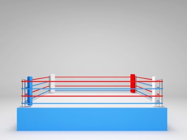 Boxing ring on white background clipart