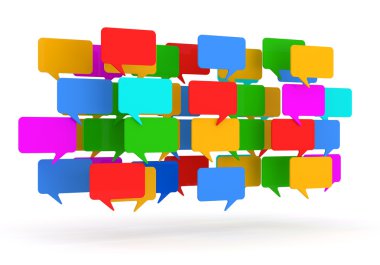 Colorful Speech Bubbles on white background clipart