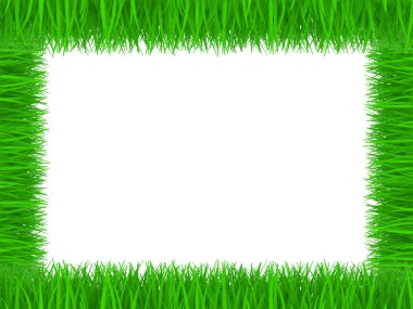 Picture Frame of Green Grass. 3d Illustration clipart