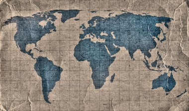 Grunge World Map clipart