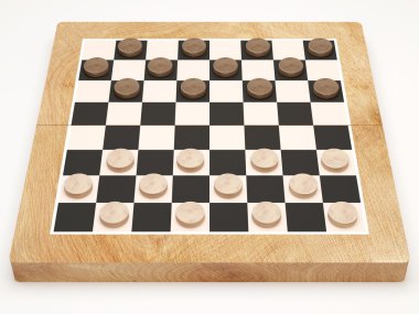 Checkers Game on white background clipart