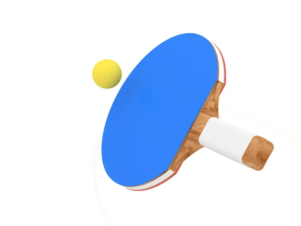 Raquette de tennis de table sur fond blanc — Photo