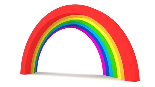 Colorful rainbow over white background — Stock Photo, Image