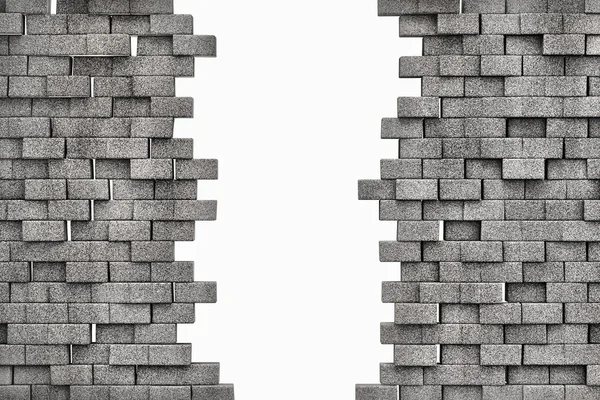 Цегляна стіна ізольована на білому фоні — стокове фото