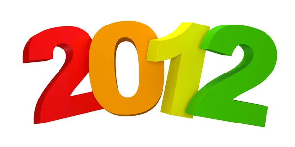 Colorful New Year 2012 isolated on white background — Stock Photo, Image