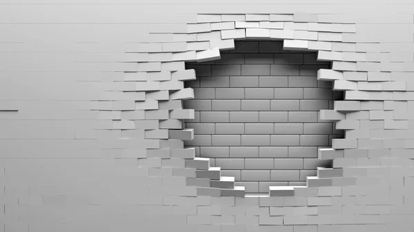 Gebroken bakstenen muur — Stockfoto