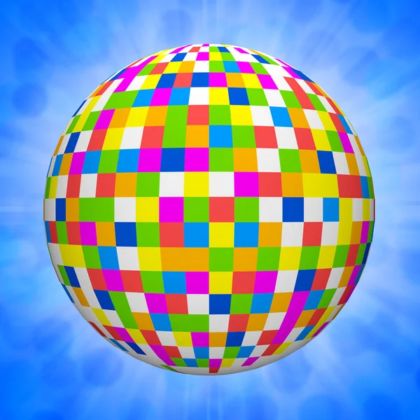Ψηφιακή απεικόνιση του μια πολλά χρωματιστή μπάλα — Φωτογραφία Αρχείου