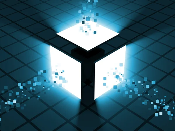 Abstract Glowing Cube — Stock Photo, Image