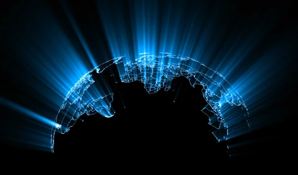 Abstract Glowing World Map — Stock Photo, Image