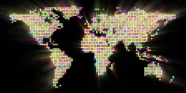 Abstrakte glühende Weltkarte — Stockfoto